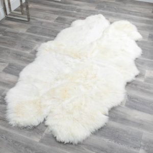 Ladson Quad Sheepskin Rug In Natural White